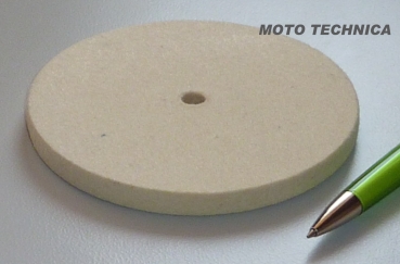Filzpolierscheibe weiß breit 10 mm hart für Metalle MotoTechnica
