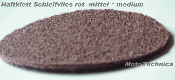 Schleifvlies  mittelfein rot  Haftklett für Schleifblatt- Träger