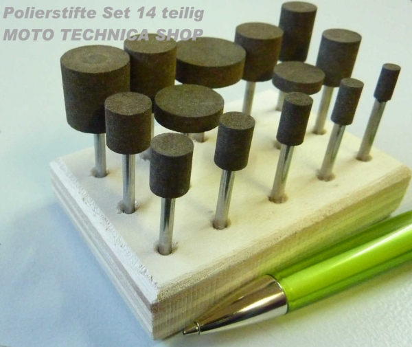 Schleifstifte Vorpolieren Set 14 teilig harte Spezialgummi mit Schaft 3mm